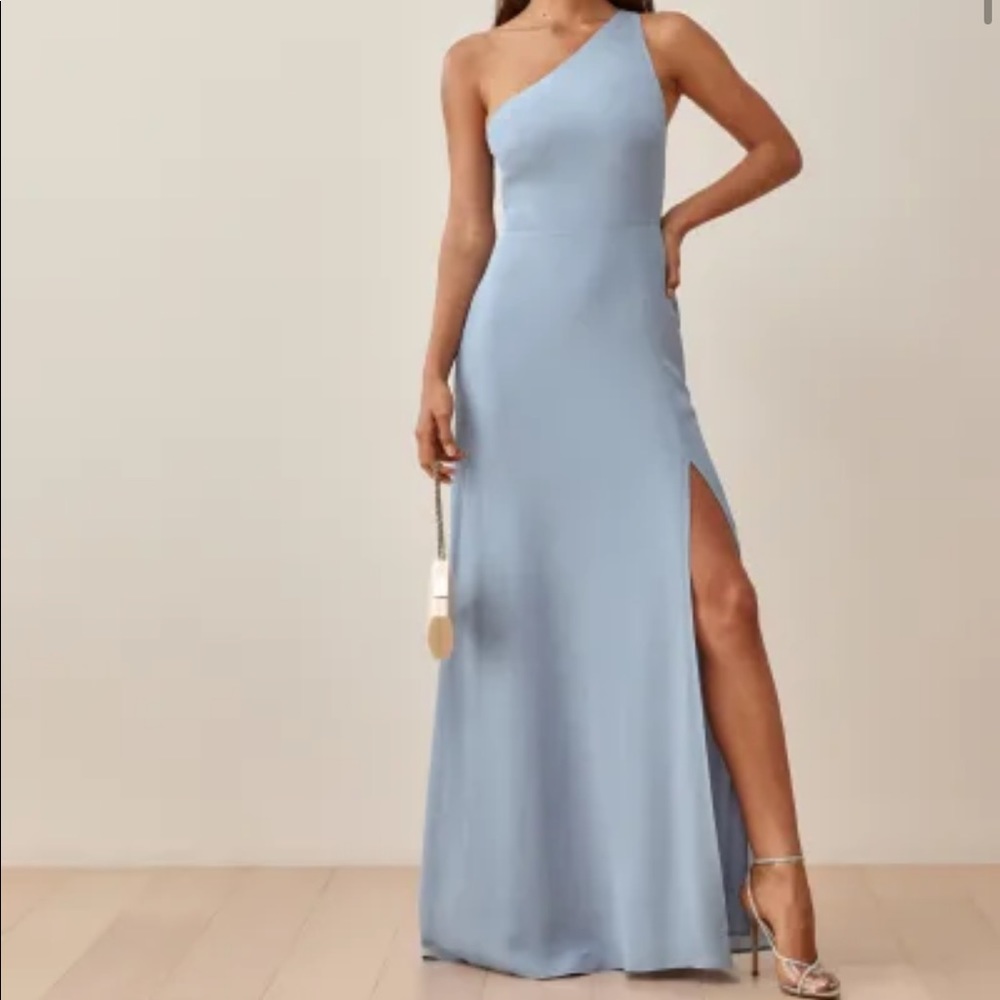 New Reformation Baby Blue Evelyn Dress Bridal Dinner Party NWT